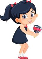 Cute girl playing maracas vector