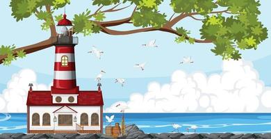 Lighthouse on the coast vector