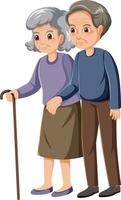 Elderly couple cartoon character vector