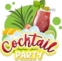 A cocktail party banner text vector
