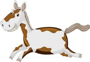 Running horse cartoon on white background vector