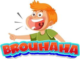 Boy laughing with the text brouhaha expression vector