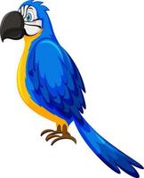 pájaro loro en estilo de dibujos animados vector