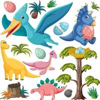 Cute dinosaur seamless pattern vector