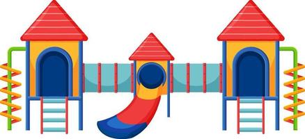 A children playground slide set on white background vector