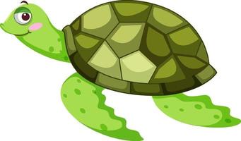 Green turtle in cartoon character vector