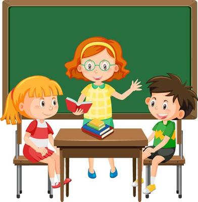 A blank board with children cartoon character