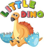 Little cute stegosaurus dinosaur cartoon character