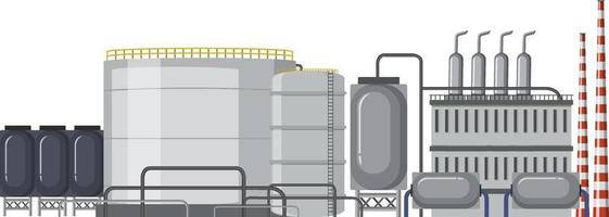 diseño de dibujos animados de fábrica de la industria petrolera vector