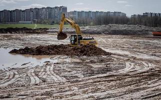 Minsk, Belarus, June 2022 - Komatsu pc210 excavator photo