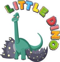 Little cute diplodocus dinosaur cartoon character vector