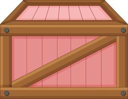 Caja de madera sobre fondo blanco. vector