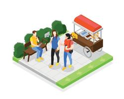 Introvert And Extrovert Isometric Composition vector