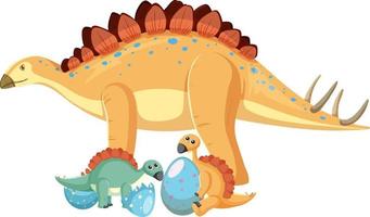 Cute stegosaurus dinosaur and baby vector