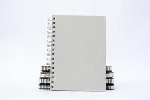 notebook on white background photo