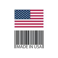 Barcode with numbers made in USA - Vector