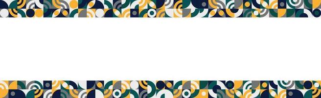 Panoramic background abstract shapes Bauhaus Modern geometric shapes triangles, square, circles minimal shapes - Vector