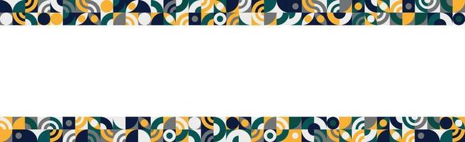 Panoramic background abstract shapes Bauhaus Modern geometric shapes triangles, square, circles minimal shapes - Vector