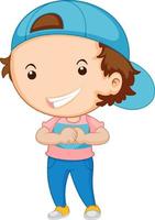 Little happy boy cartoon character vector