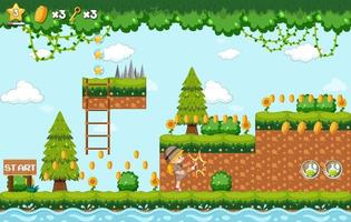 Platform game background template vector