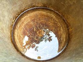 The light reflected from the water in the bucket. vintage background photo