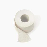 a roll of toilet paper isolated on white background. photo