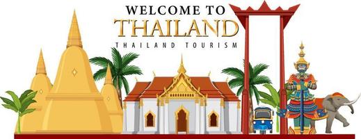 bienvenido a tailandia banner y puntos de referencia