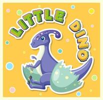 Little cute dinosaur cartoon poster vector