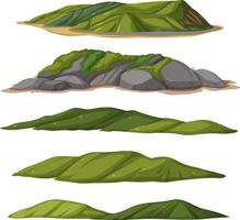 diferentes montañas aisladas sobre fondo blanco vector