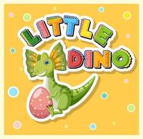 Little cute dinosaur cartoon poster vector