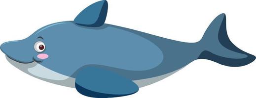 Blue dolphin in cartoon style vector