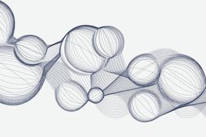 White minimalist wireframe bubble shape background in the tech and futuristic style vector