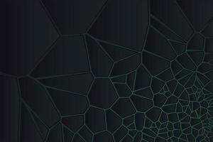 Abstract Voronoi diagram blocks in black background. Stylish polygonal shapes elements with gradient backlight. Minimal and clean simple geometric broken shapes illustration vector