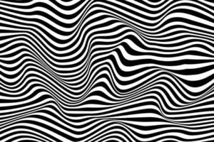 Smooth striped wave background. Black and white wavy lines surface. Digital geometric pattern design vector