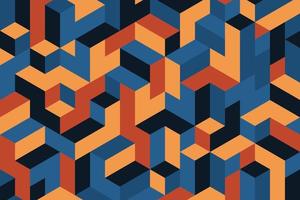 Abstract retro geometric pattern background vector