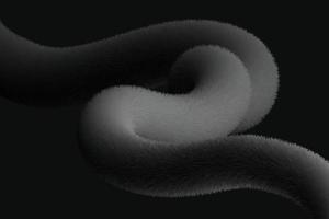Fondo de forma de líquido negro peludo tierno. ilustración de línea torcida abstracta esponjosa vector