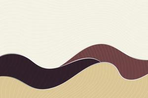 Japanese pattern with abstract wavy shapes. Colorful brown tone waves background design with thin curve wave texture overlay vector