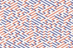 A trendy isometric maze is a complex way to find exit illustration in retro and vintage styles. Abstract pattern background with noise texture overlay vector