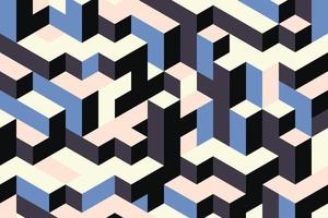 Isometric brick figures pattern background. Abstract geometric mosaic illustration vector