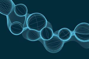 Dynamic wireframe bubble shape background in the science and technology style vector