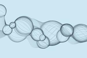 Wireframe bubble wave background in the technology and futuristic style vector