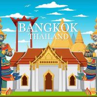 Bangkok Thailand Landmark Banner vector