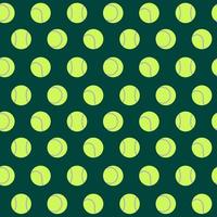 Tennis balls pattern. Vector seamless background with yellow balls for tennis game. Sports equipment pattern. Flat tiled illustration