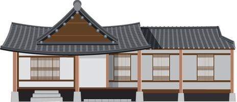 Korean ancient house on white background vector