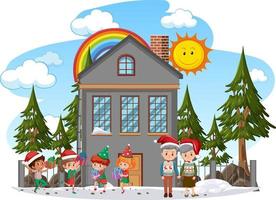 Isolated scene with people cartoon character vector