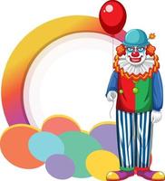 Clown cartoon character with empty banner vector