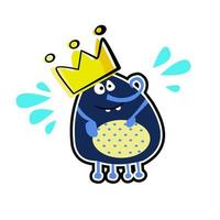 Funny Monster King. Cartoon illustration vector