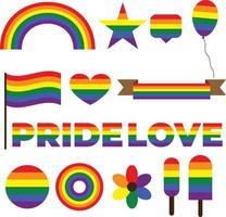 Set of vector Pride month icons
