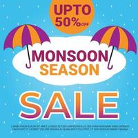 End of season Monsoon sale advertisement vector