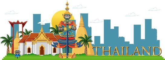 Bangkok Thailand attraction landmarks vector